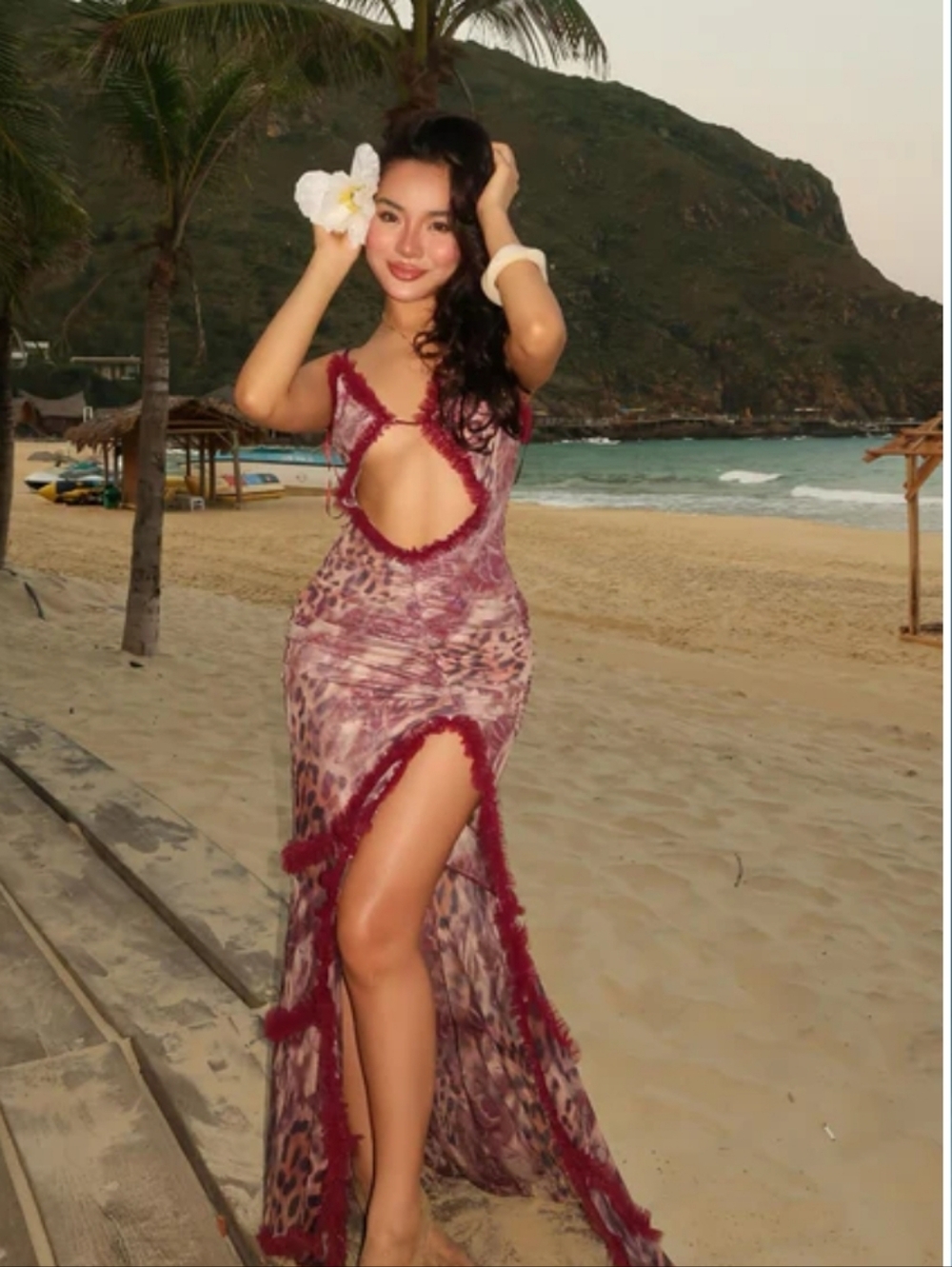 🐆✨️👑●●●Elegant Leopard 🐆 Print Maxi Dress XS BNWT